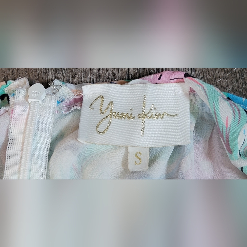 Yumi Kim X Revolove Pastel Paridise Maxi Dress Womens S Pink & Mint 100% Silk - Picture 6 of 14